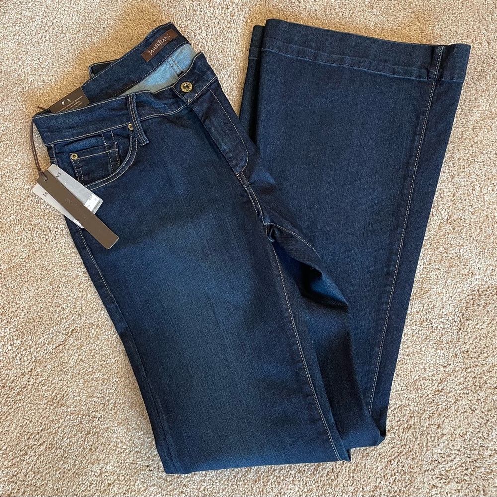 James Jeans NWT Humphrey Adore Dark Wash Blue High Rise Flare Leg Size 32